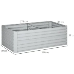 Plantningsbænke^Højbed i stål 180x90x60 cm, stabelbar/sammenkoblingsbar – blomster & planter