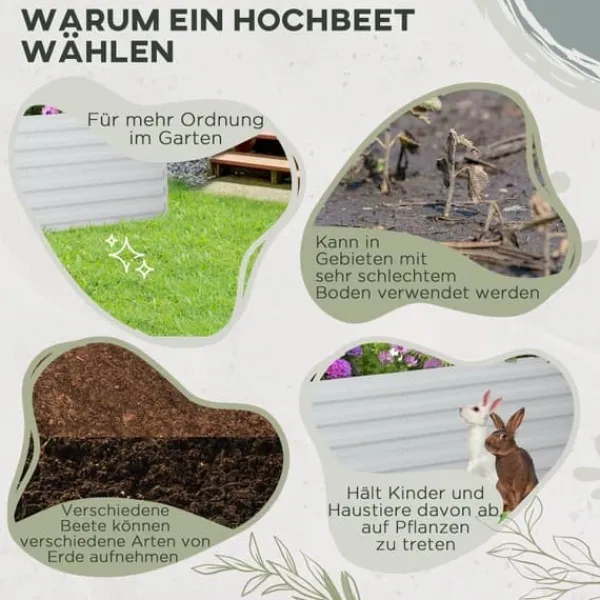 Plantningsbænke^Højbed i stål 180x90x60 cm, stabelbar/sammenkoblingsbar – blomster & planter