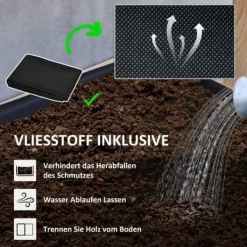 Best Højbed i træ 4 niveauer med drænhuller 88,5x45x140 cm – altan & have Plantningsbænke
