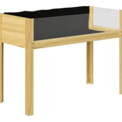 Plantningsbænke^Højbed i træ 110x50x80 cm med akrylpaneler & dræn – vejrbestandig