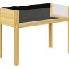 Plantningsbænke^Højbed i træ 110x50x80 cm med akrylpaneler & dræn – vejrbestandig