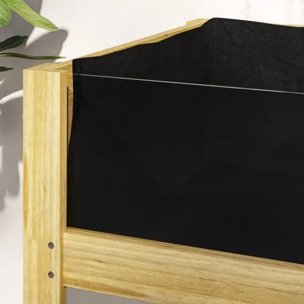 Plantningsbænke^Højbed i træ 110x50x80 cm med akrylpaneler & dræn – vejrbestandig