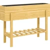 Best Højbed i træ 100x30x70,5 cm med hylde & dræning – vejrbestandig Plantningsbænke
