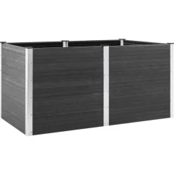Plantningsbænke^Højbed i WPC - Holdbart og moderne plantebed | Størrelse: 200x100x91 cm | Farve: Grå
