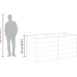 Plantningsbænke^Højbed i WPC - Holdbart og moderne plantebed | Størrelse: 200x100x91 cm | Farve: Grå
