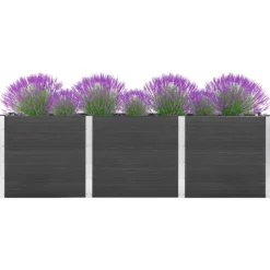 Krukker & Plantebeholdere^Højbed i WPC - Holdbart plantebed | Farve: Grå | Størrelse: 300x100x91 cm