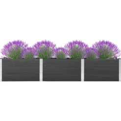 Højbed i WPC - Moderne plantekasse | Størrelse: 300x50x54 cm | Farve: Grå Plantningsbænke