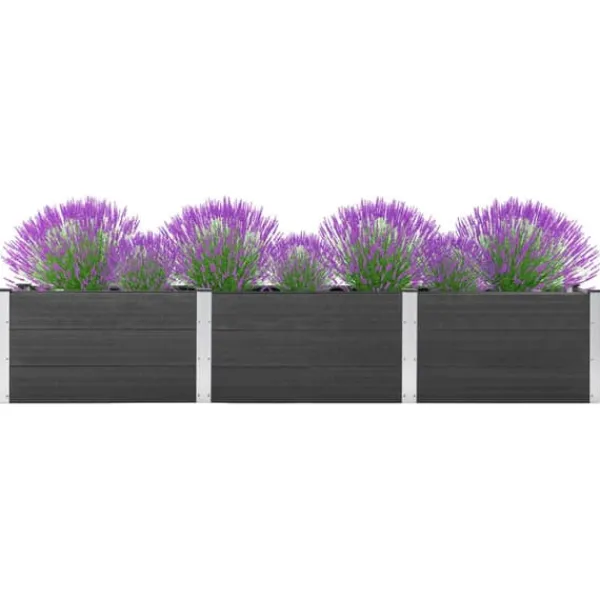 Højbed i WPC - Moderne plantekasse | Størrelse: 300x50x54 cm | Farve: Grå Plantningsbænke