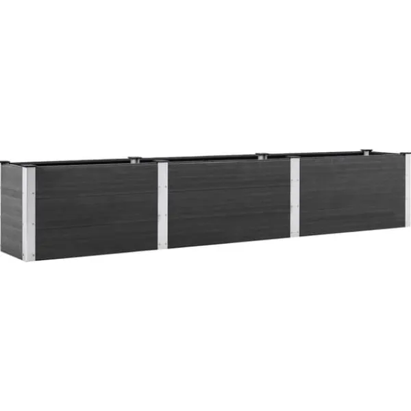 Højbed i WPC - Moderne plantekasse | Størrelse: 300x50x54 cm | Farve: Grå Plantningsbænke