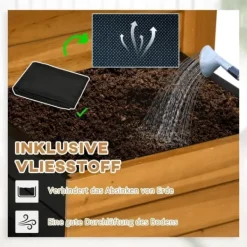 Discount Højbed med 4 indsatsbeholdere & selvvanding, foret, træ brun, 79,5x49,5x80 cm Plantningsbænke