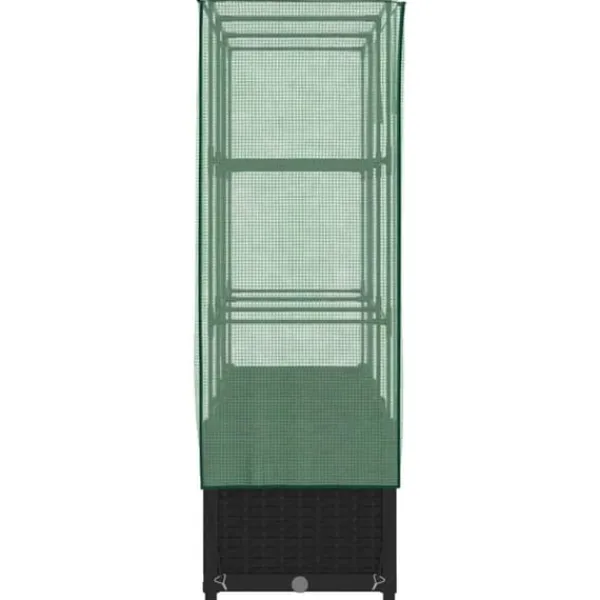Discount Højbed med drivhusovertræk - Rattan-look | Mål: 120x40x138 cm Drivhus
