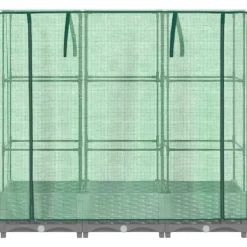 Clearance Højbed med drivhusovertræk 120x40x123 cm - Rattan-look | Farve: Grå Drivhus