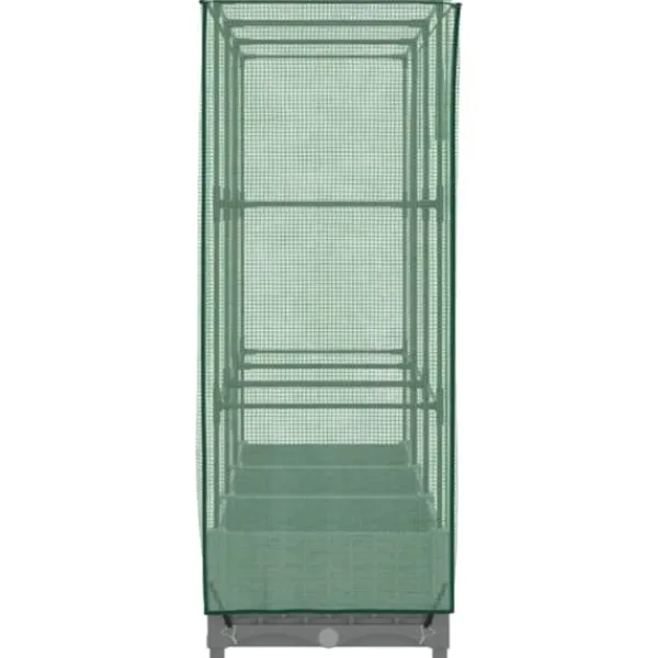 Clearance Højbed med drivhusovertræk 120x40x123 cm - Rattan-look | Farve: Grå Drivhus