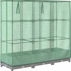 Clearance Højbed med drivhusovertræk 120x40x123 cm - Rattan-look | Farve: Grå Drivhus