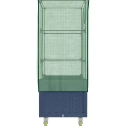 Drivhus^Højbed med drivhusovertræk og hjul - Rattan-look | Størrelse: 80x50x182 cm