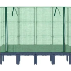 Drivhus^Højbed med drivhusovertræk - Rattan-look | Størrelse: 160x40x140 cm