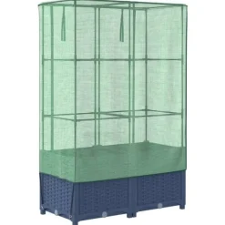 Hot Højbed med drivhusovertræk 80x40x138 cm - Rattan-look | Størrelse: 80x40x138 cm Drivhus