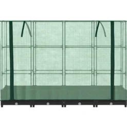 Hot Højbed med drivhusovertræk - Rattan-look | Størrelse: 160x40x123 cm Drivhus