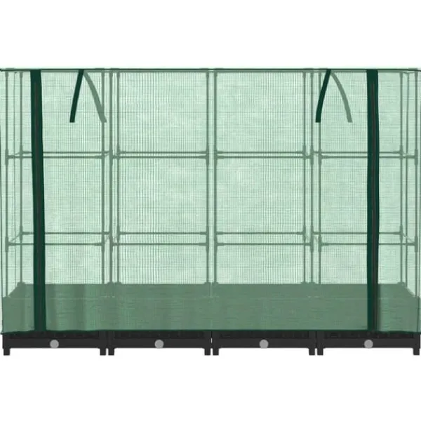 Hot Højbed med drivhusovertræk - Rattan-look | Størrelse: 160x40x123 cm Drivhus