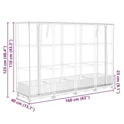 Hot Højbed med drivhusovertræk - Rattan-look | Størrelse: 160x40x123 cm Drivhus