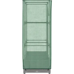 Drivhus^Højbed med drivhusovertræk 80x40x123 cm - Rattan-look | Størrelse: 80x40x123 cm