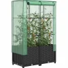 Drivhus^Højbed med drivhusovertræk - Rattan-look | Størrelse: 80x40x138 cm