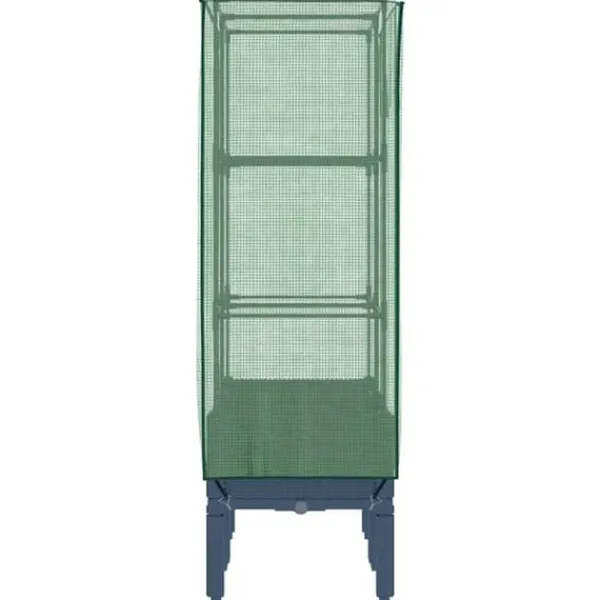 Drivhus^Højbed med drivhusovertræk - Robust design | Størrelse: 80x40x140 cm | Rattan-look