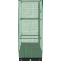 Drivhus^Højbed med drivhusovertræk - Rattan-look | Størrelse: 80x40x123 cm