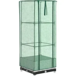 Clearance Højbed med drivhusovertræk - Rattan-look | Størrelse: 40x40x123 cm Drivhus