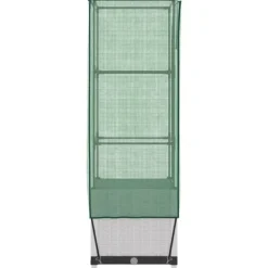 Drivhus^Højbed med drivhusovertræk - Rattan-look | Størrelse: 40x40x139 cm
