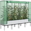 Discount Højbed med drivhusovertræk - Rattan-look | Størrelse: 160x40x140 cm Plantestativer