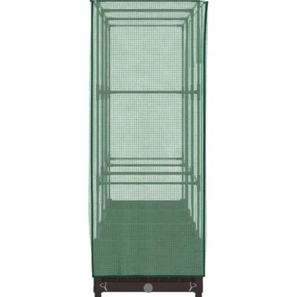 Drivhus^Højbed med drivhusovertræk - Rattan-look | Størrelse: 120x40x123 cm
