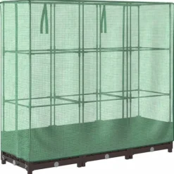 Drivhus^Højbed med drivhusovertræk - Rattan-look | Størrelse: 120x40x123 cm