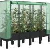 Best Højbed med drivhusovertræk i rattan-look - Plantekasse | Størrelse: 160x40x140 cm Drivhus
