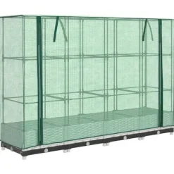 Online Højbed med drivhusovertræk - Robuste planter i rattan-look | Størrelse: 160x40x123 cm Drivhus