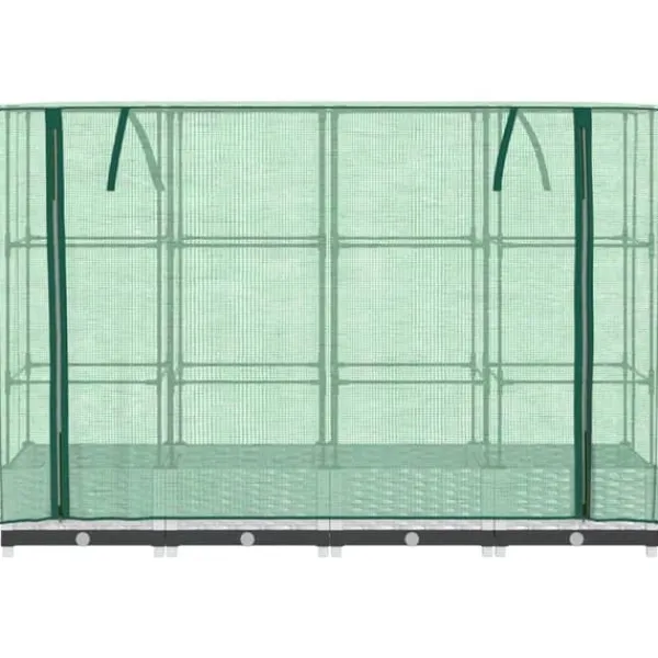 Online Højbed med drivhusovertræk - Robuste planter i rattan-look | Størrelse: 160x40x123 cm Drivhus