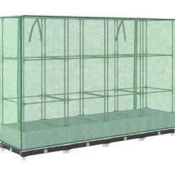 Online Højbed med drivhusovertræk - Robuste planter i rattan-look | Størrelse: 160x40x123 cm Drivhus