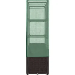 Outlet Højbed med drivhusovertræk - Rattan-look | Størrelse: 160x40x153 cm Drivhus