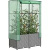 Clearance Højbed med drivhusovertræk - Rattan-look | Størrelse: 80x40x138 cm Drivhus