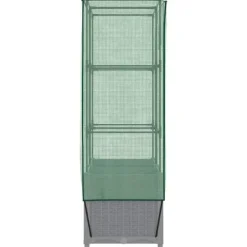 Clearance Højbed med drivhusovertræk - Rattan-look | Størrelse: 80x40x138 cm Drivhus