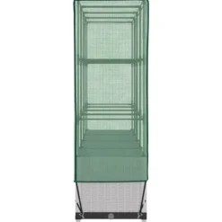 Drivhus^Højbed med drivhusovertræk i rattan-look - Plads til planter | Størrelse: 160x40x138 cm