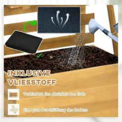 Plantningsbænke^Højbed med espalier & 3 hylder 63x39x160 cm, træ brun – klatreplanter