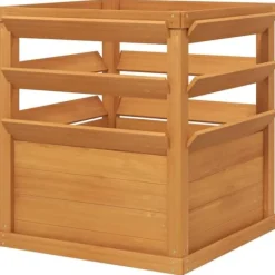Online Højbed med espalier & åben bund 65x65x60 cm, træ – til klatreplanter Kompostering