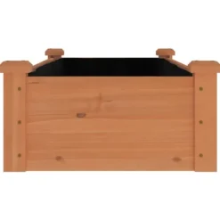 Plantningsbænke^Højbed med foring i massivt fyrretræ - Plantekasse | Størrelse: 120x45x25 cm | Farve: Brun
