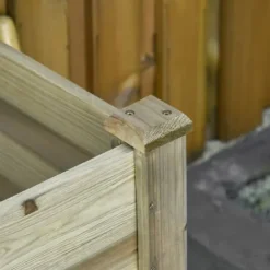 Højbed med hylde 91x51x76 cm, træ, grøn – med drænhuller Plantningsbænke