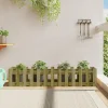 Best Højbed med stakitdesign - Imprægneret fyrretræ | Størrelse: 150x30x30 cm Plantningsbænke