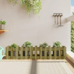 Best Højbed med stakitdesign - Imprægneret fyrretræ | Størrelse: 150x30x30 cm Plantningsbænke