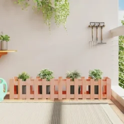 Clearance Højbed med stakitdesign - Plantebed i massivt douglasgran | Størrelse: 150x30x30 cm Krukker & Plantebeholdere