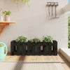 Outlet Højbed med stakitdesign - Plantebed i massivt fyrretræ | Størrelse: 100x30x30 cm | Farve: Sort Plantningsbænke