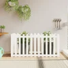 Højbed med stakitdesign i massivt fyrretræ | Størrelse: 150x50x70 cm | Farve: Hvid Plantningsbænke